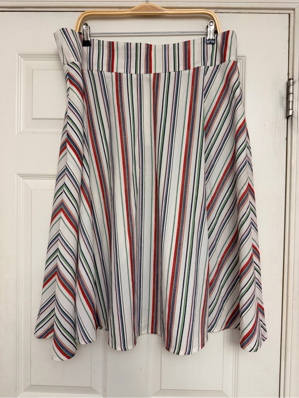 Unique Vintage Striped A-Line Skirt - Multicolor